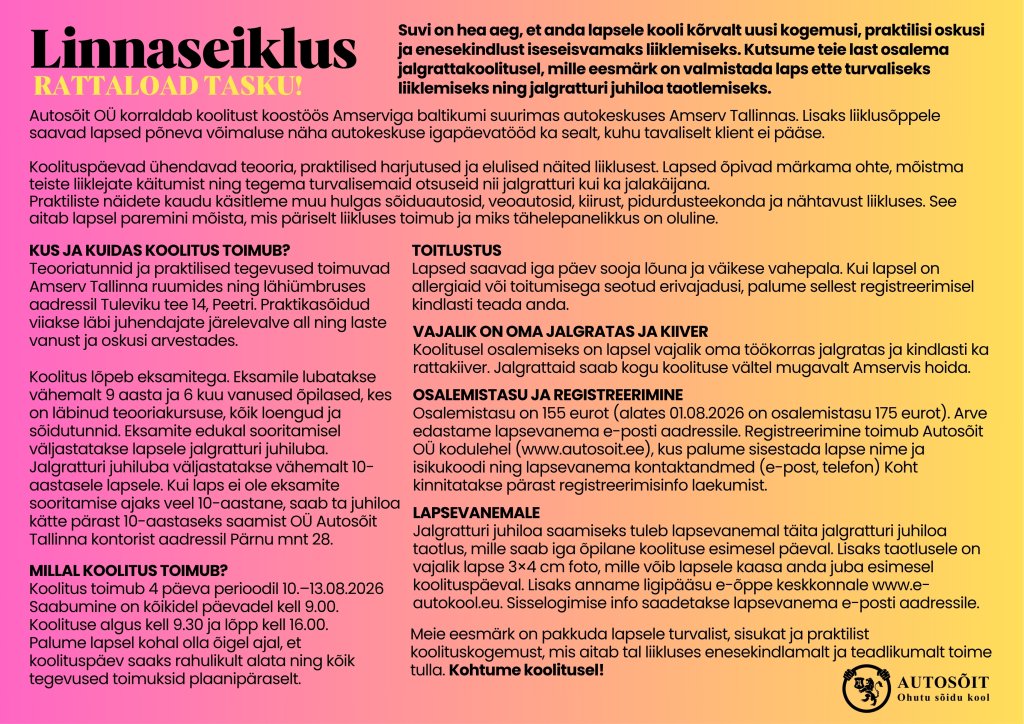 Linnaseikluse infokiri
